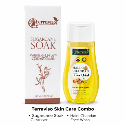Terraviso Sugercane Soak Cleanser & Terraviso Haldi Chandan Facewash Combo